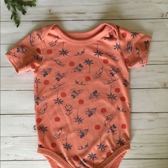 Mickey Mouse vintage style tropical coral onesie - Picture 2 of 5